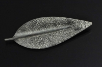 Pohutukawa leaf silver brooch. 