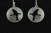 Bellbird ( Korimako) silver earrings