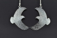 Kaka in flight silver earrings