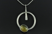 Spiral drop silver pendant with Marsden Pounamu