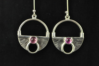 Pink Tourmaline and silver earrings