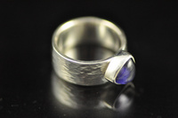 Iolite and silver ring