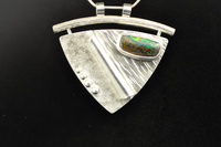  Australian Boulder Opal and Sterling Silver Fabricated Pendant