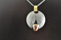 Zircon, 22ct Gold and Blackened Silver Pendant