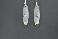 Black and Gold Granulated Silver Earrings