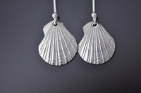 Fan Shell Silver Earrings