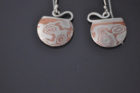 Silver and Copper Mokume Gane Earrings