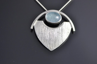 Aquamarine and Textured Silver Pendant