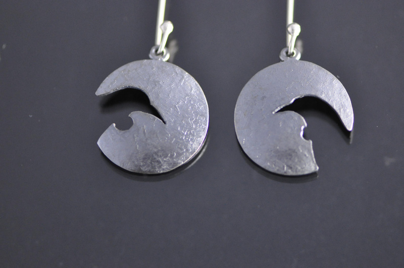 Tui Head Profile Silver Earrings NZ birds land Bob Wyber