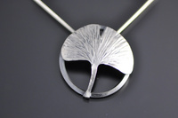 Gingko Silver Pendant