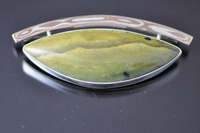 Marsden Pounamu and Mokume Gane brooch