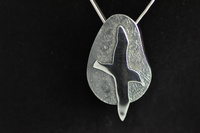 Mollymawk in Flight Silver Pendant