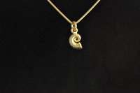 Gold plated silver Spirula pendant