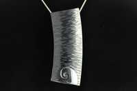 Koru and Textured Blackened silver Pendant