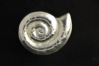 Repousse Silver Ammonite Brooch