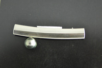 Pacific Black Pearl and Silver Bar Brooch