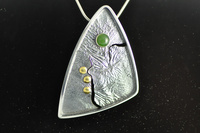 'Gold in the River' Landscape Silver Pendant