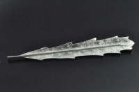 Lancewood leaf silver brooch