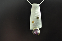 Star Ruby and Asymmetric Silver Pendant