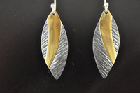 Asymmetric Blackened Silver and 22ct Gold Earrings