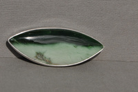 Bi-colour Pounamu and Silver Brooch