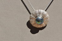 Kina and Paua Pearl Silver Pendant