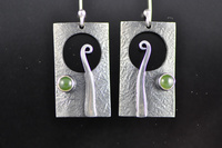 Koru and Pounamu Silver Earrings