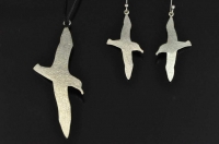Mollymawk (small Albatross) in flight silver earrings