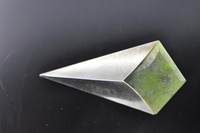 Hollow Form Pounamu and Sterling silver brooch