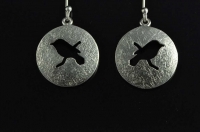 Grey Warbler (Riroriro) silver earrings