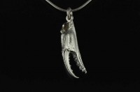 Crab claw  silver pendant.