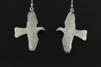 Kereru in flight silver earrings