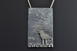 Oystercatcher (Torea) silver pendant