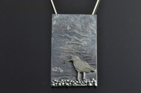 Oystercatcher (Torea) silver pendant