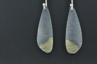 Textured black silver and gold earrings