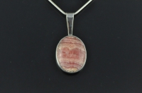 Rhodochrosite and Sterling silver pendant