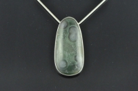 Orbicular Agate and silver pendant