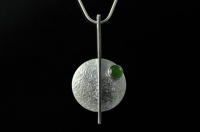 Pounamu and Sterling silver pendulum style pendant