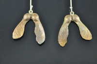 Sycamore seed pod silver or bronze earrings