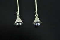 Sterling silver seedpod with pearl