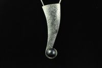 South Pacific Black pearl and Sterling silver pendant