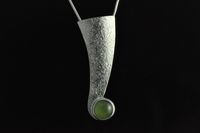 Pounamu and textured Sterling silver pendant