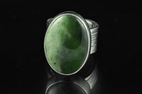 Bi coloured Pounamu and Sterling silver wide band ring