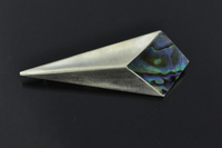 Paua shell and silver hollow form brooch