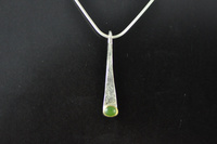 Pounamu, gold and silver small drop pendant