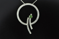  Pounamu and textured silver pendant