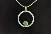 Pounamu, 22ct gold and Sterling silver pendant