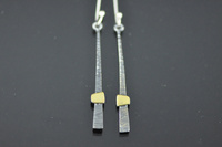 Hammer textured 22ct gold and darkened Sterling silver earrings