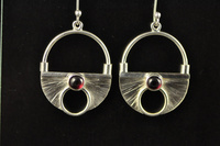 Pyrope garnet and silver earrings
