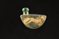 Metamorphic and Apatite 22ct gold and silver brooch.